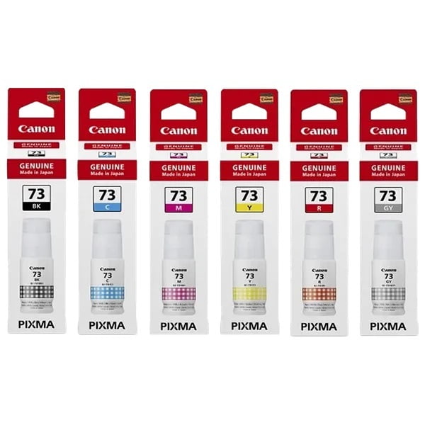 Canon Pixma  GI 73 Pack Of 6 Ink Bottle (4701C004AA, Multicolor)