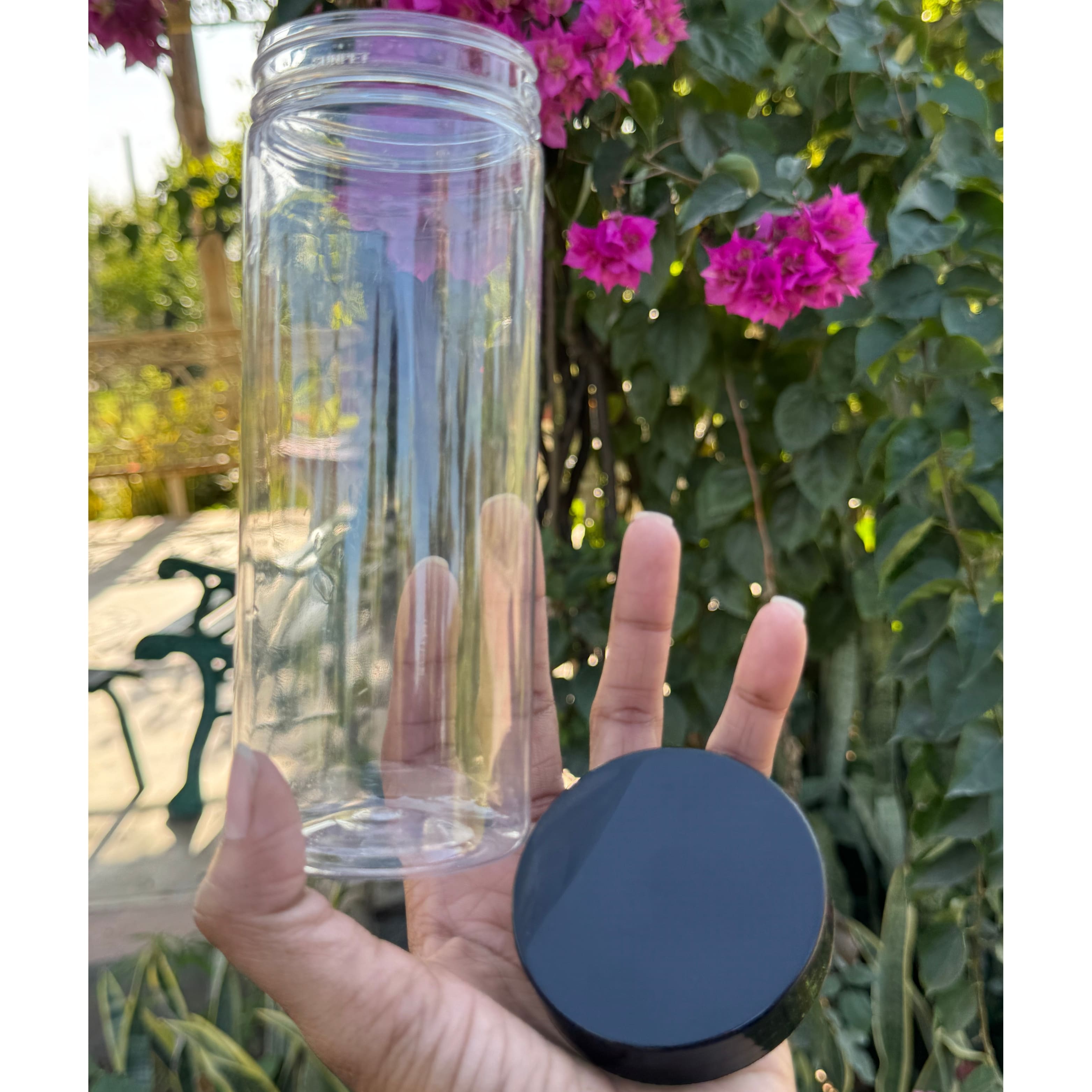 500ml Round PET Jar + 63mm Plastic Black Cap 500ml Round PET Jar + 63mm Plastic Black Cap