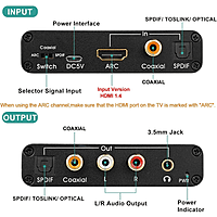 HDMI ARC Audio Extractor & DAC Converter – HDMI to Optical & RCA Audio