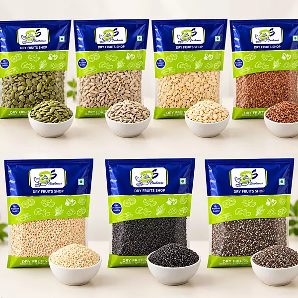Seeds Combo (Each 100g - Pumpkin, sunflower, Chia, Sabja, Watermelon, Cucumber, Flax)