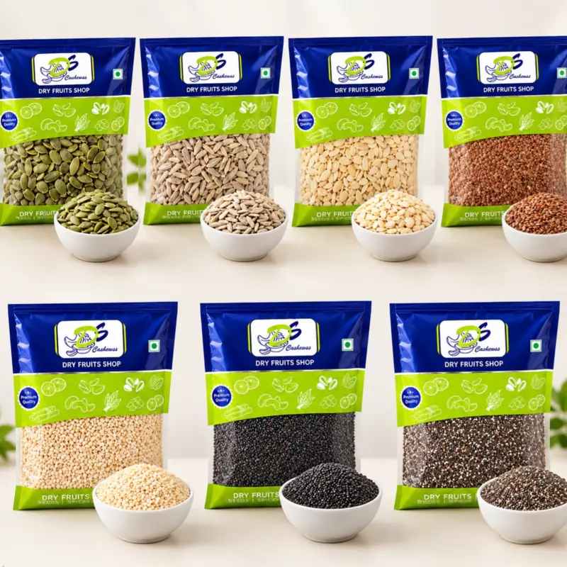 Seeds Combo (Each 100g - Pumpkin, sunflower, Chia, Sabja, Watermelon, Cucumber, Flax)