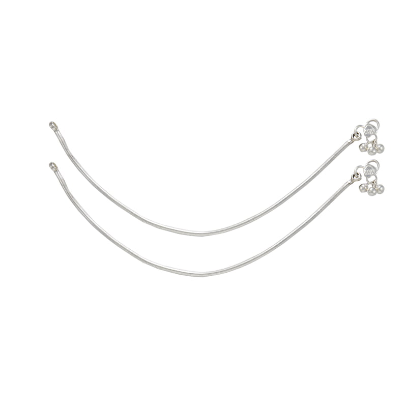 Sterling Silver plain design kolusu,Silver Anklets, Silver payal for women
