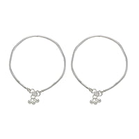 Sterling Silver plain design kolusu,Silver Anklets, Silver payal for women