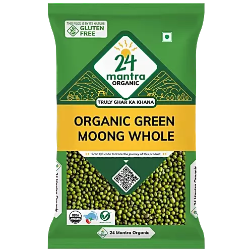 24 MANTRA ORGANIC GREEN MOONG WHOLE - 500G