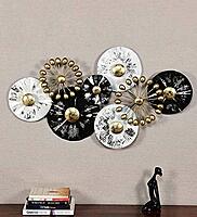 DAD Modern Metal Wall Art Sculpture, Abstract Circles Design - Size (36x3x20 Inches)