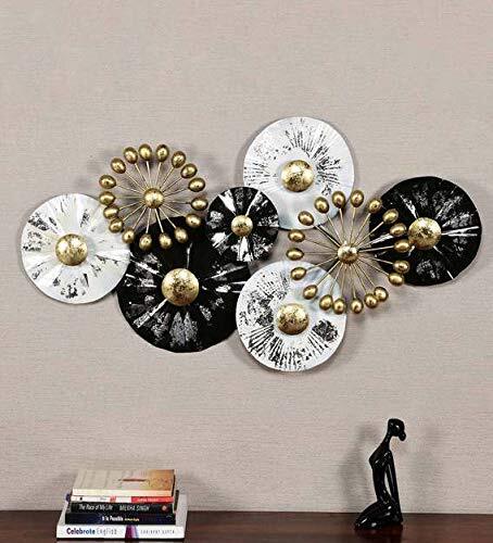 DAD Modern Metal Wall Art Sculpture, Abstract Circles Design - Size (36x3x20 Inches)