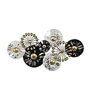 DAD Modern Metal Wall Art Sculpture, Abstract Circles Design - Size (36x3x20 Inches)