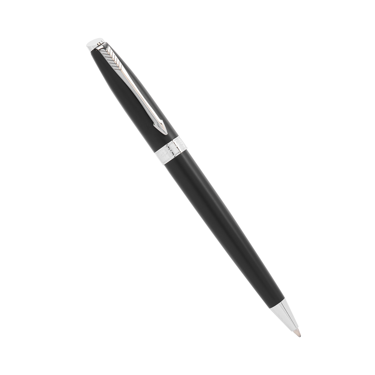 Parker Fusion Matte Black Chrome Trim Ball Pen