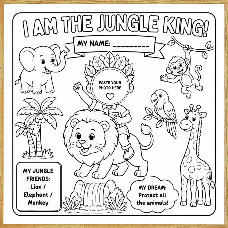 I Am the Jungle King – Colour & Frame Kit