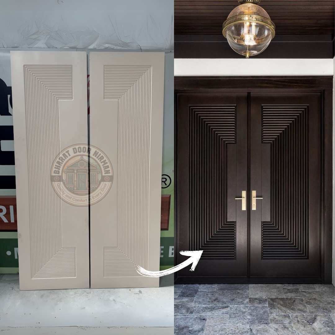 Modern HDHMR Designer Main Door with Lifetime PU Finish