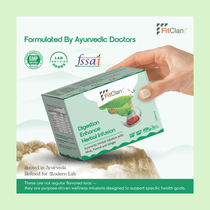 Digestion Enhance Herbal Tea | Ayurvedic Digestive Tea with Fennel, Ginger & Mint