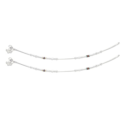 Silver Women Anklets/payals/enamel kolusu