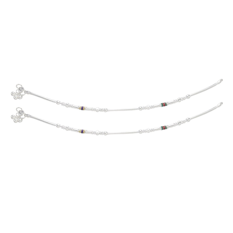 Silver Women Anklets/payals/enamel kolusu