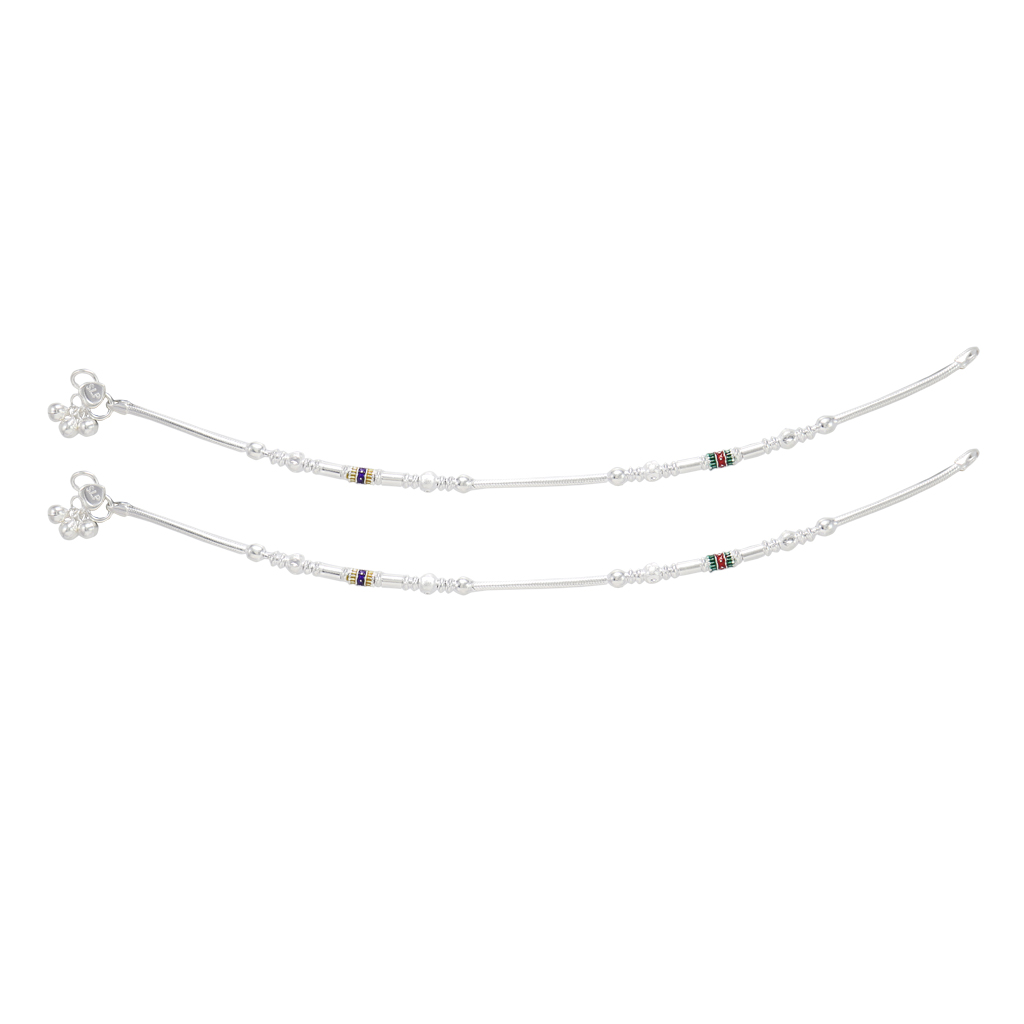 Silver Women Anklets/payals/enamel kolusu