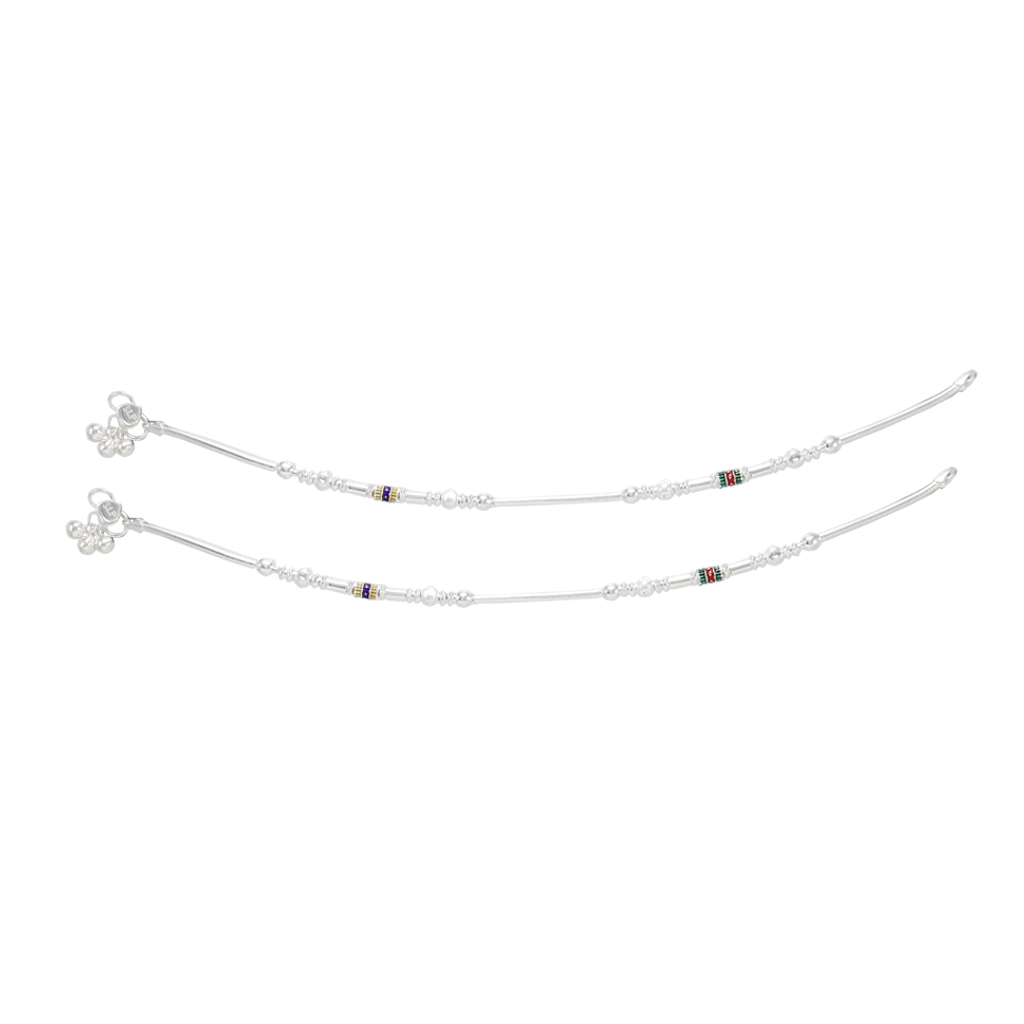 Silver Women Anklets/payals/enamel kolusu