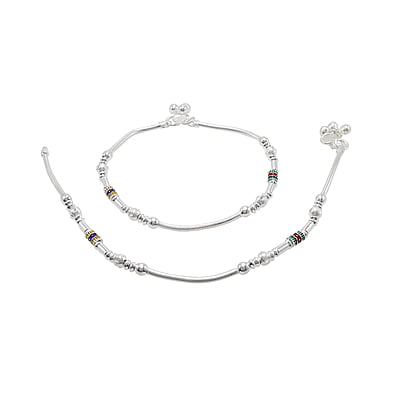 Silver Women Anklets/payals/enamel kolusu