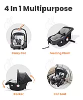 R for Rabbit - Picaboo -Car Seat - Black Grey