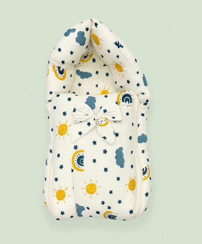 Premium Muslin Baby Carry Bed & Sleeping Bag – Extra Thick, Lightweight & Breathable – Cloud Blue Premium Muslin Baby Carry Bed & Sleeping Bag – Extra Thick, Lightweight & Breathable – Cloud Blue