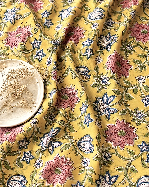 Sanganeri Handblock Cotton Fabric #82