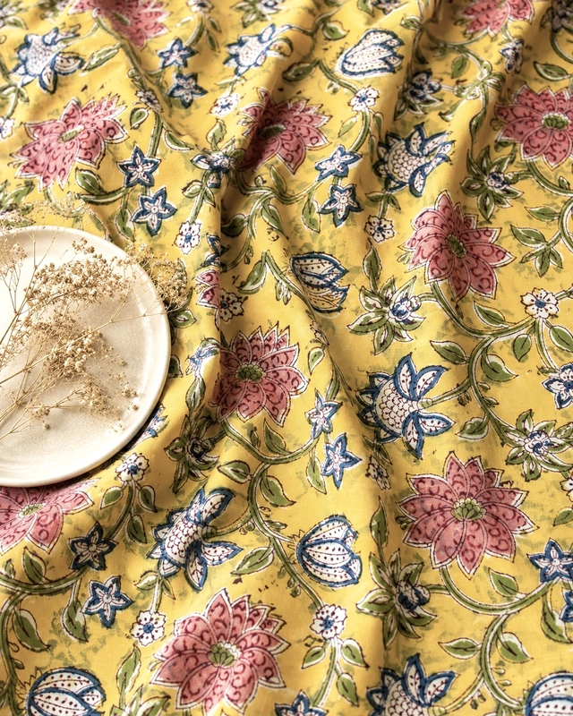 Sanganeri Handblock Cotton Fabric #82