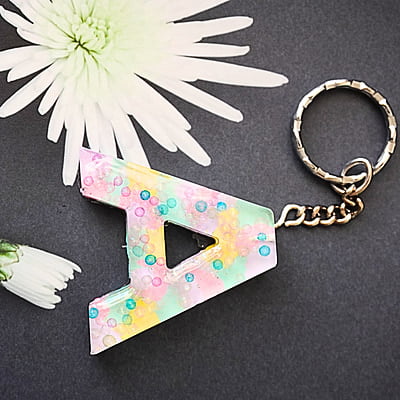'A' PASTEL LOVER LETTER KEYCHAIN 'A' PASTEL LOVER LETTER KEYCHAIN