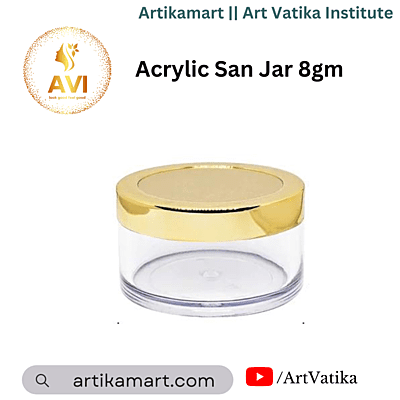 Acrylic San Jar + White Inner + GOLDEN Cap - 8g Acrylic San Jar + White Inner + GOLDEN Cap - 8g