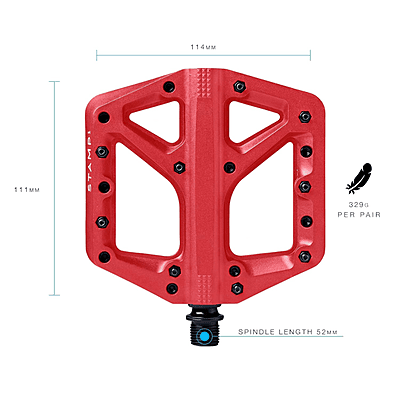 "Crankbrothers Pedal Stamp 1 L Red"