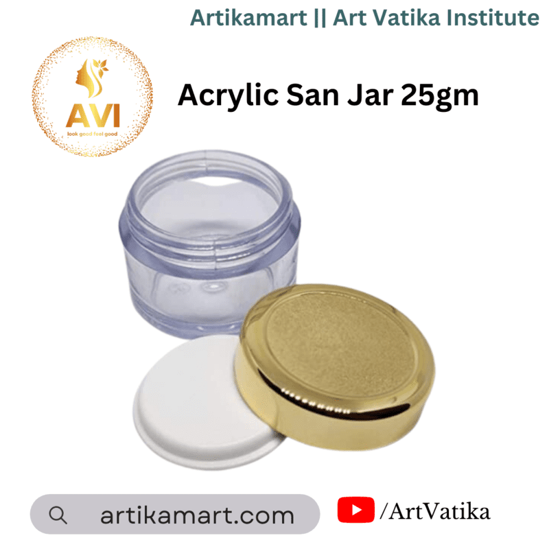 Acrylic San Jar + White Inner + GOLDEN Cap - 25g Acrylic San Jar + White Inner + GOLDEN Cap - 25g