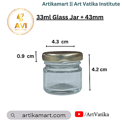33ml Glass Jar + 43mm Golden Lug cap 33ml Glass Jar + 43mm Golden Lug cap