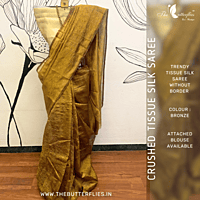 CRUSHED TISSUE SILK SAREE  USTSTES23520