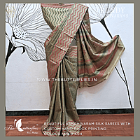 HAND PAINTED PURE KANCHIVARAM SOFT SILK SAREE  CUSSSIL23501