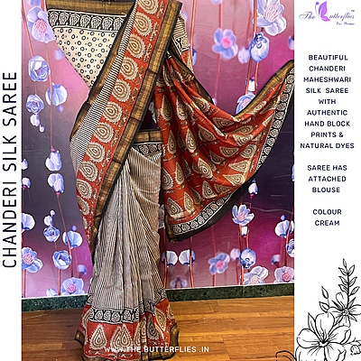 Chanderi Maheshwari Silk Saree SHPSCDS24507