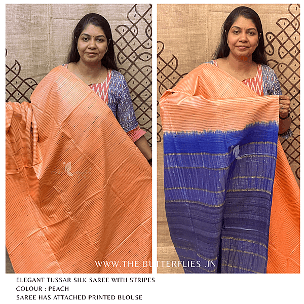 PURE TUSSER SILK SAREE YBRSTES24719 PURE TUSSER SILK SAREE YBRSTES24719