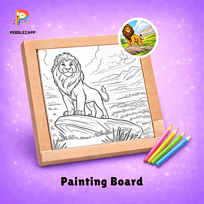 Lion in the Savannah Coloring