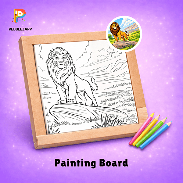 Lion in the Savannah Coloring
