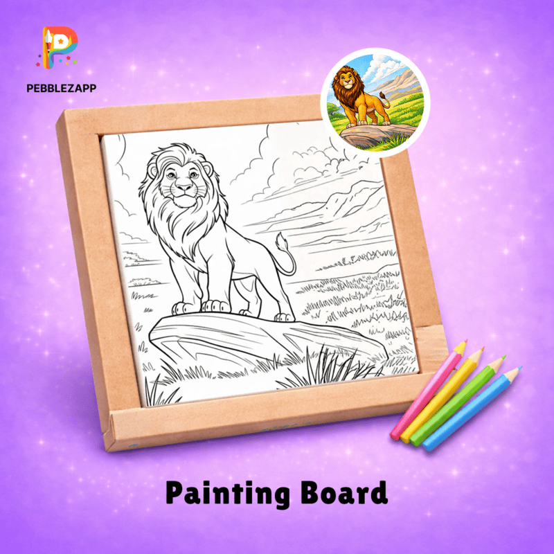 Lion in the Savannah Coloring