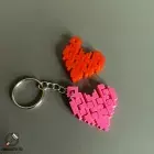 Articulated Pixel Heart Keychain