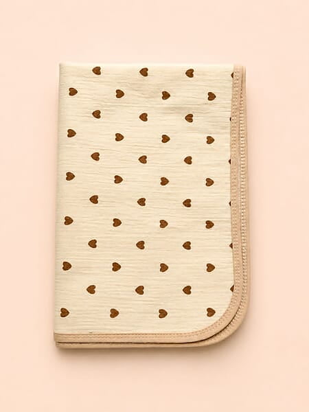 Muslin Dry Sheet Bed Protector – (70 × 90cm) - Cocoa Hearts