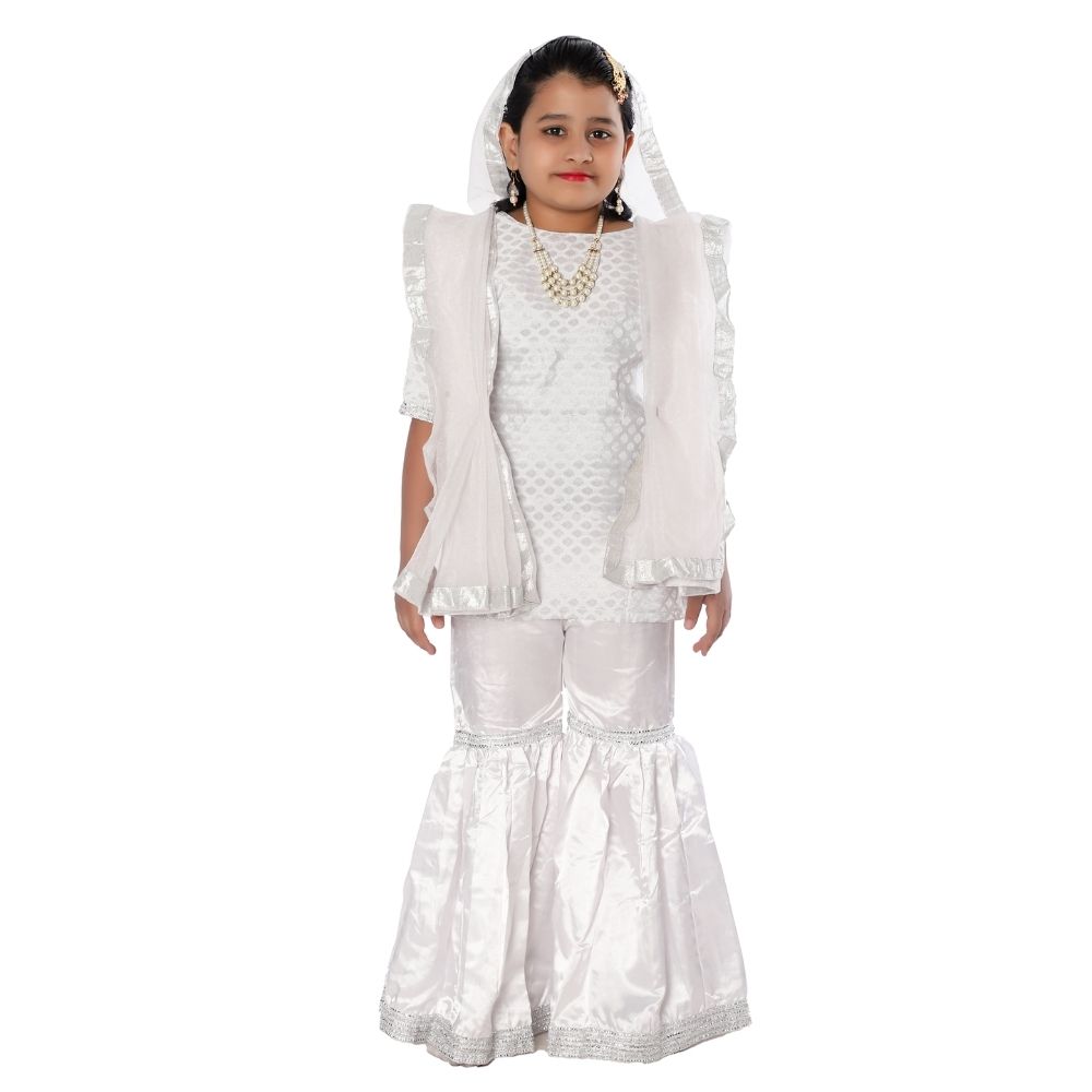 White Sharara Fancy Dress Costume