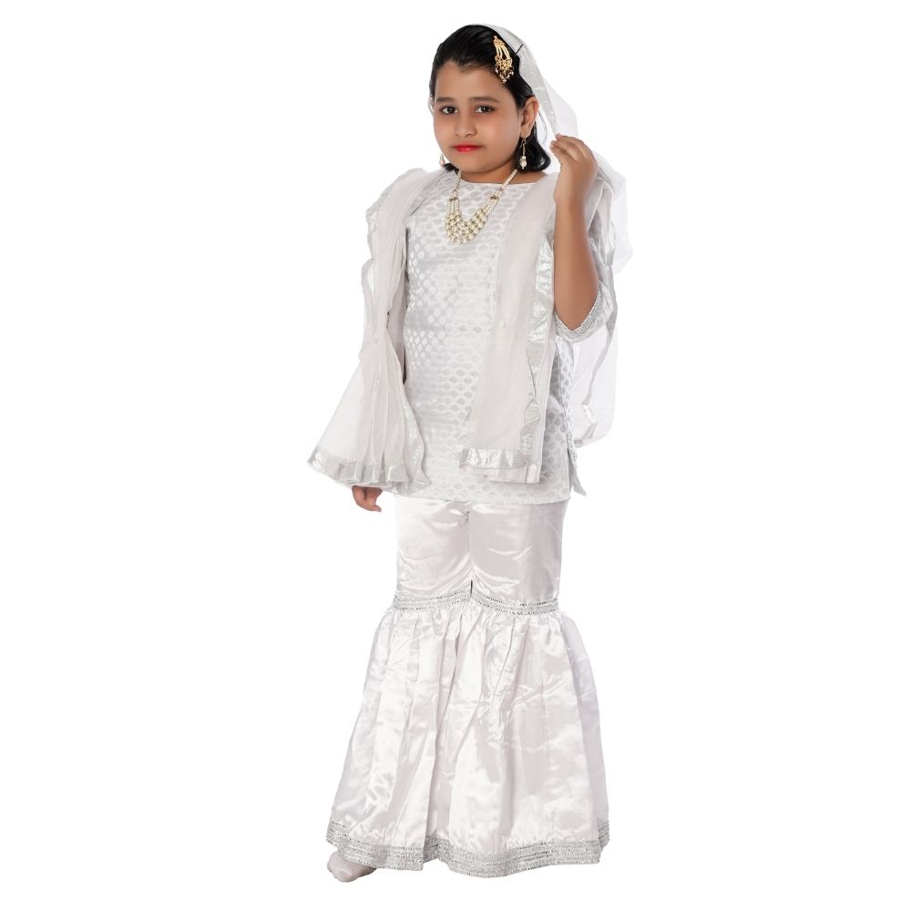 White Sharara Fancy Dress Costume