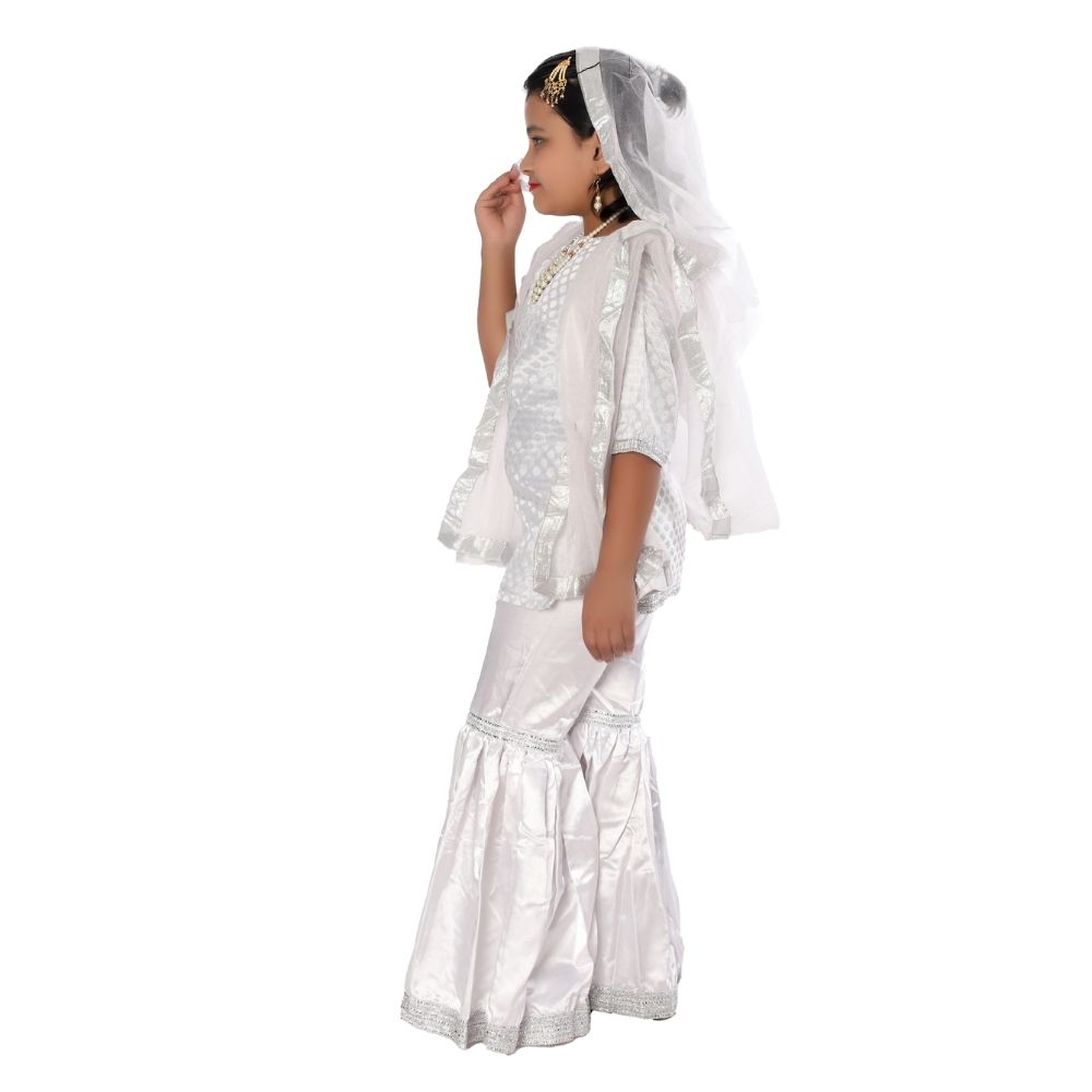 White Sharara Fancy Dress Costume