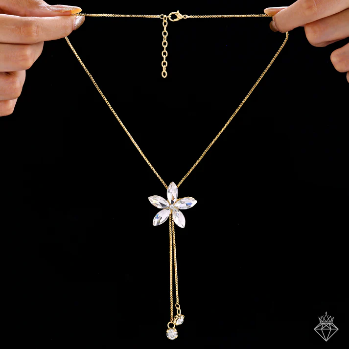 Anti-Tarnish Crystal Flower Necklace