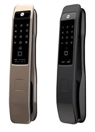 Yale YMI 70 Pull Smart Digital Door Lock for Wooden Main Door Single Push Action Biometric PIN Code RFID Card Mechanical Key