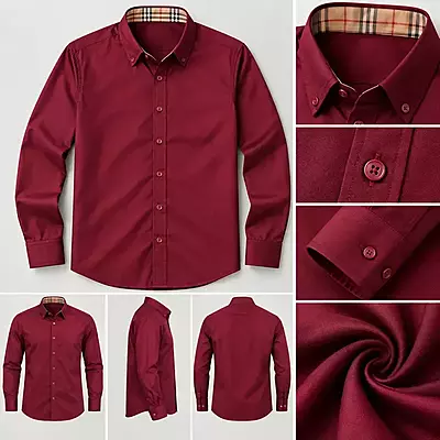 Men’s Solid Maroon Full Sleeve Casual Shirt