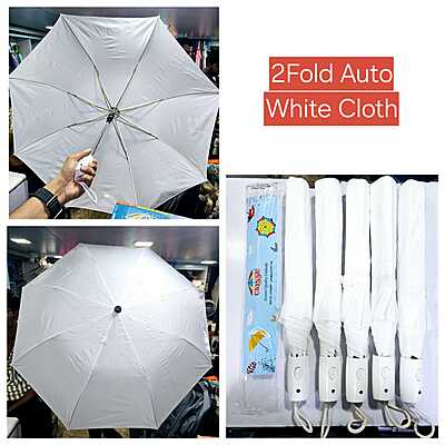 2FOLD WHITE UMBRELLA | Pack of 12pcs | 21inch - INR 120/piece