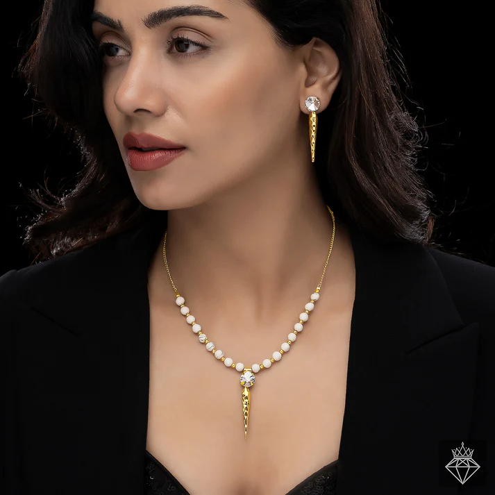 Anti-Tarnish Necklace Set With Earrings