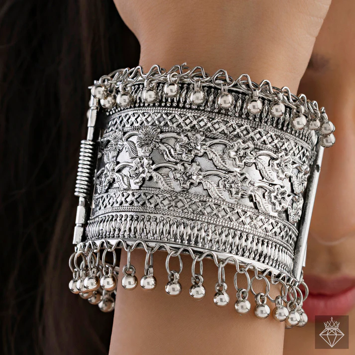 Anti-Tarnish Oxidised Silver Celestial Armament Bracelet