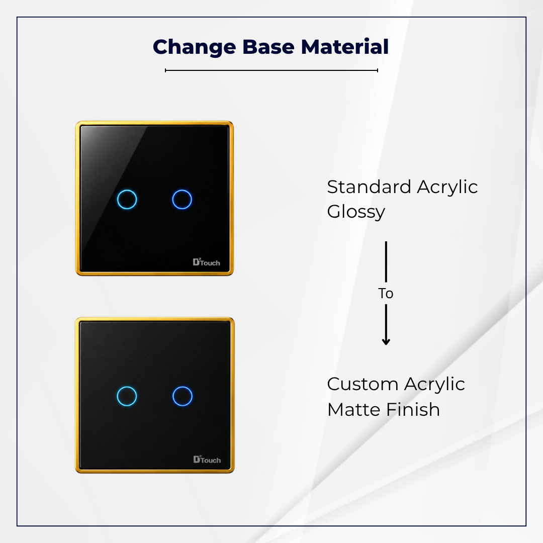 D2Touch Acrylic Glossy Material to Acryilc Matte Material For 2 Modules Touch Switch Panel