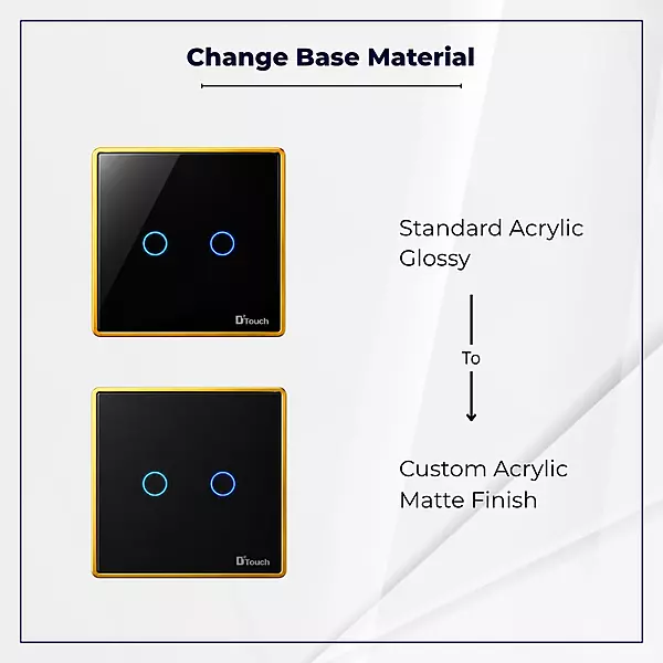 D2Touch Acrylic Glossy Material to Acryilc Matte Material For 2 Modules Touch Switch Panel