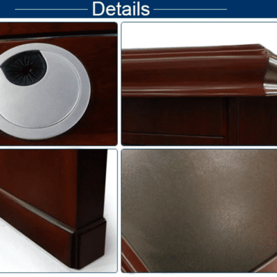 Wooden desk  l-shaped board set for executive desk with side cabinet with drawer